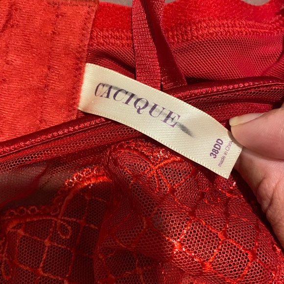 Red sheer bra by Cacique - 38dd - Picture 4 of 6